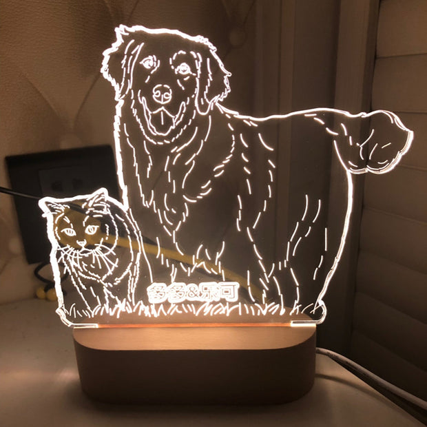 Lámpara de Noche 3D Estéreo con Foto Personalizada - Luz LED Decorativa