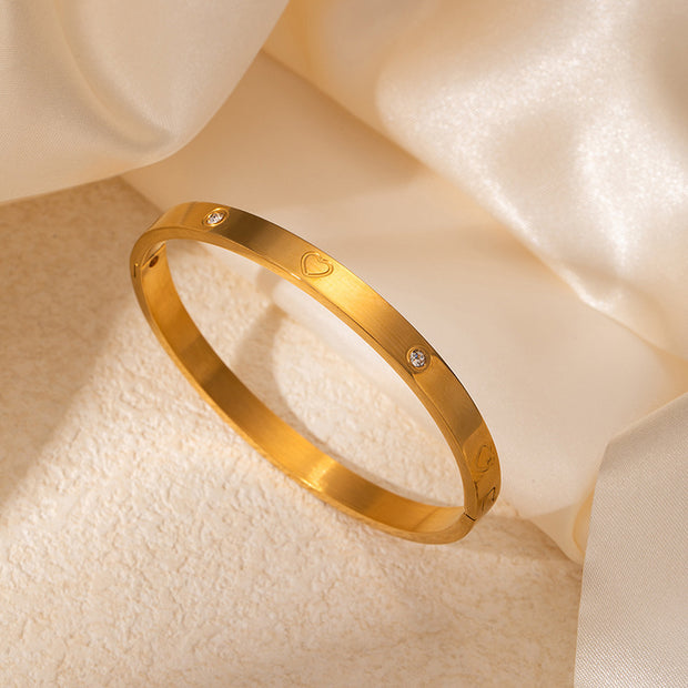 High-grade Titanium Steel Bracelet Gold-plated Diamond Stainless Steel Bracelet Women