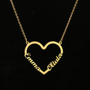 Collar Choker Personalizado con Nombre y Corazón - Acero Inoxidable Dorado - Joyería con Letras para Mujer