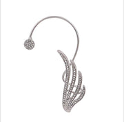 Ear Cuff Ala con Brillantes Sin Perforación - Pendiente de Clip Minimalista para Mujer