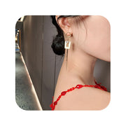 Pendiente asimétrico cadena - Joyas-Para-Mujer.com