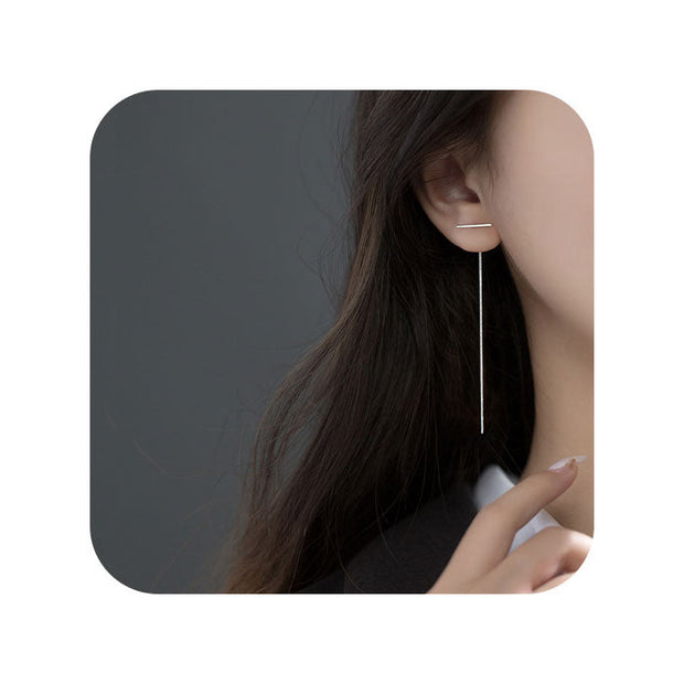 Pendiente cadena de plata - Joyas-Para-Mujer.com