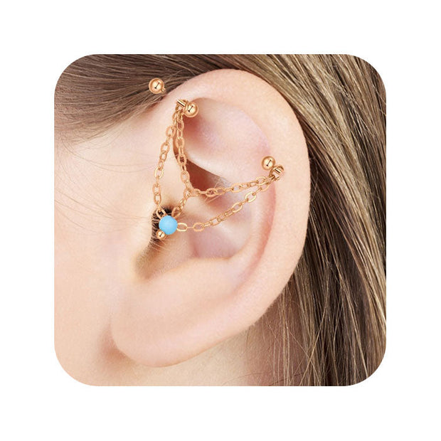 Pendiente cadena hélix - Joyas-Para-Mujer.com