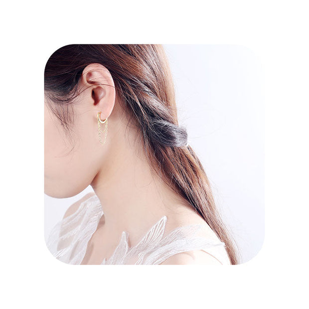 Aro pendiente cadena - Joyas-Para-Mujer.com