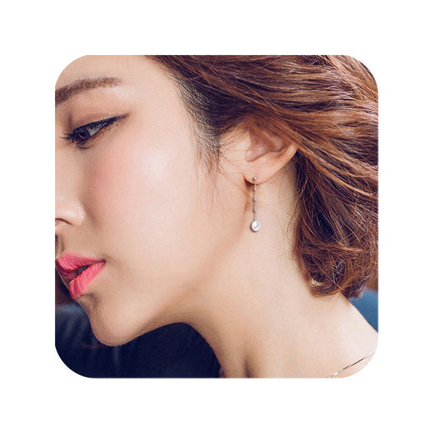 Pendiente perla plata - Joyas-Para-Mujer.com