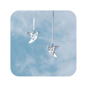 Pendiente cadena origami - Joyas-Para-Mujer.com