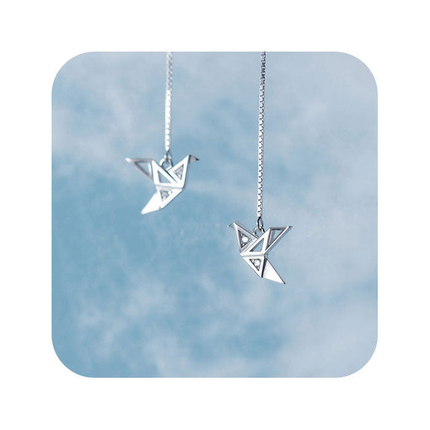 Pendiente cadena origami - Joyas-Para-Mujer.com