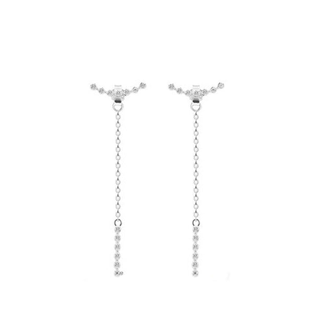 Pendiente cadena colgante plata - Joyas-Para-Mujer.com