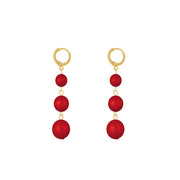 Pendiente cadena roja - Joyas-Para-Mujer.com