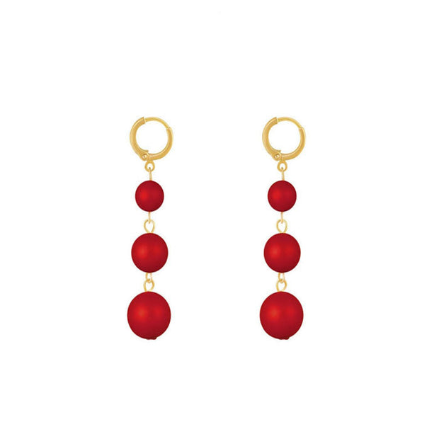 Pendiente cadena roja - Joyas-Para-Mujer.com