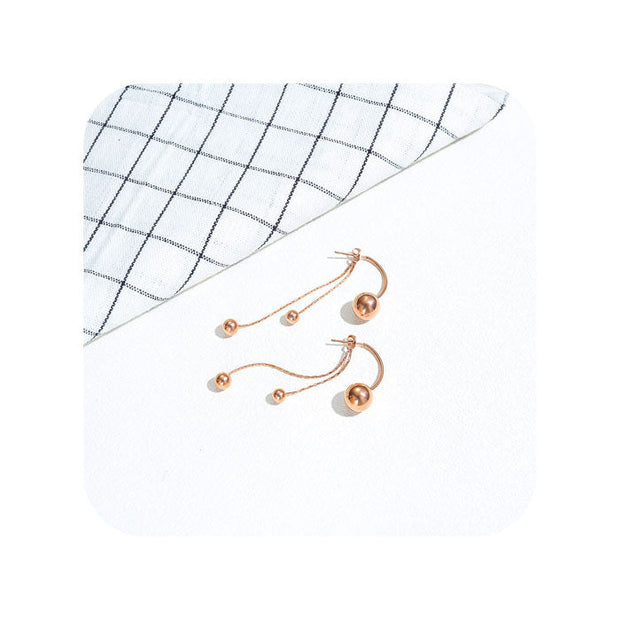 Pendiente cadena oro rosa - Joyas-Para-Mujer.com