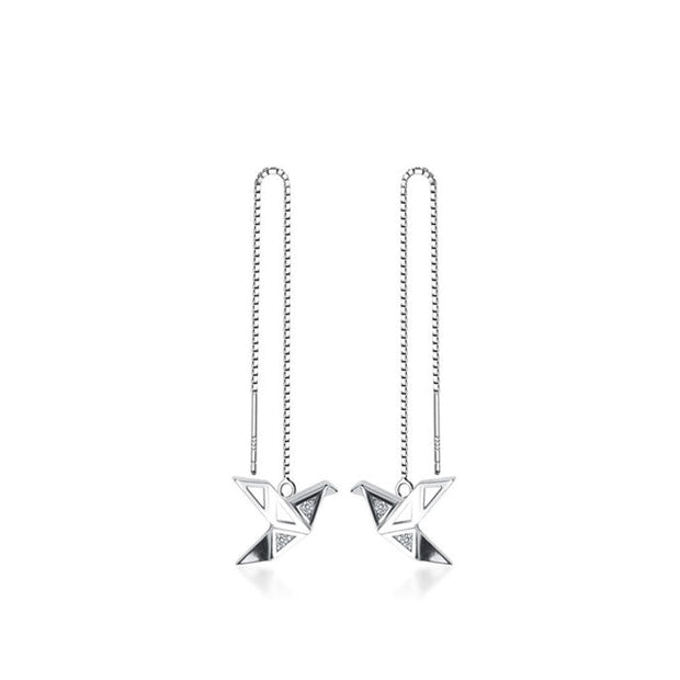 Pendiente cadena origami - Joyas-Para-Mujer.com