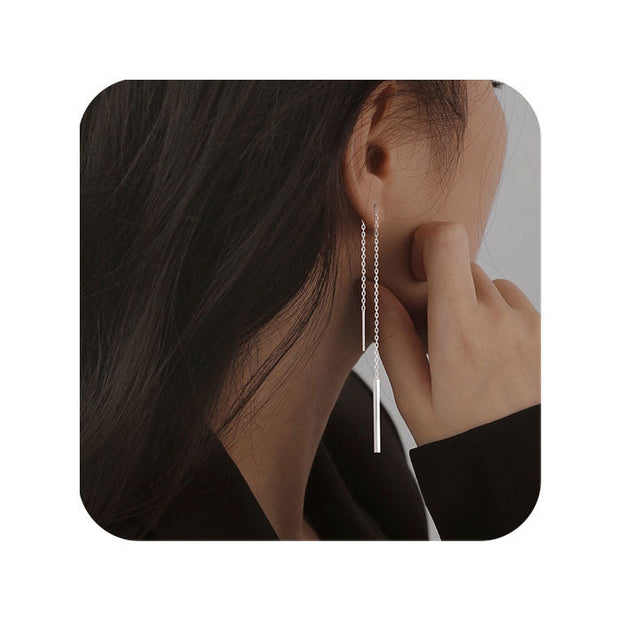 Pendiente barra plata - Joyas-Para-Mujer.com