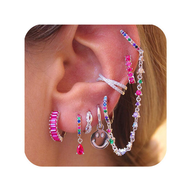 Pendientes de fantasía coloridos - Joyas-Para-Mujer.com