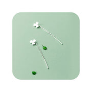 Pendiente cadena trébol - Joyas-Para-Mujer.com