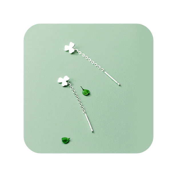 Pendiente cadena trébol - Joyas-Para-Mujer.com