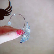 Ear Cuff Ala con Brillantes Sin Perforación - Pendiente de Clip Minimalista para Mujer